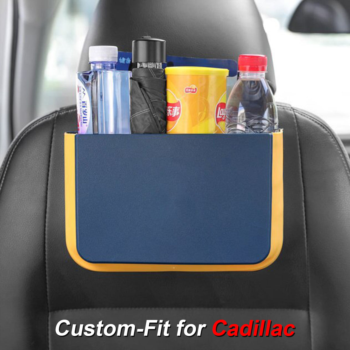 Hanging Waterproof Car Trash can-Foldable, Custom-Fit For Car, Waterproof, Equipped with Cup Holders and Trays DLCA251