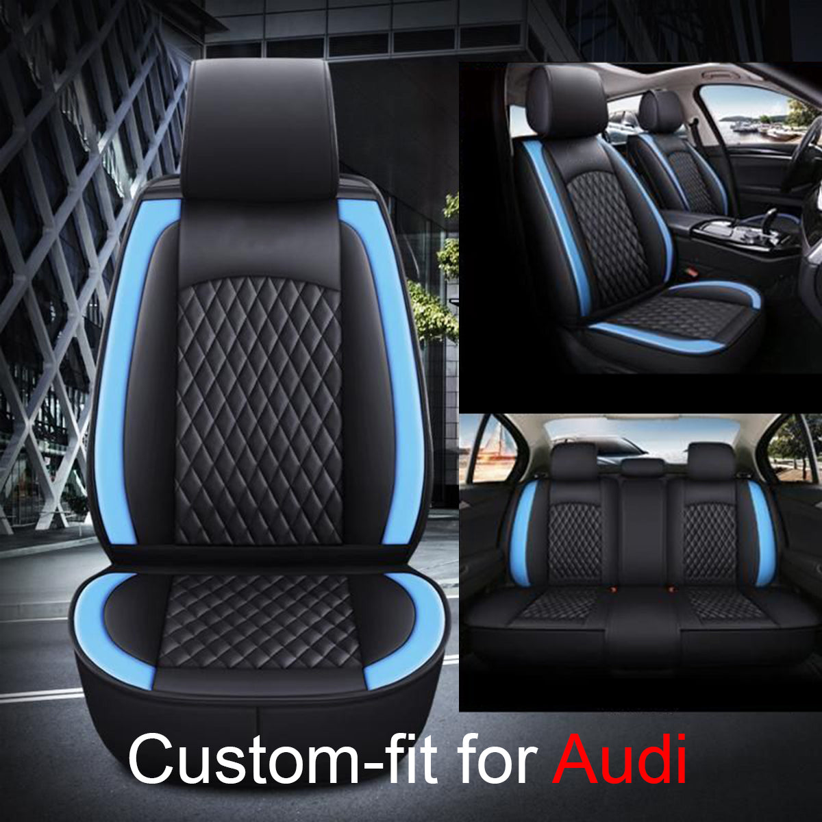 2 Car Seat Covers Full Set, Custom-Fit For Car, Waterproof Leather Front Rear Seat Automotive Protection Cushions, Car Accessories DLRA211