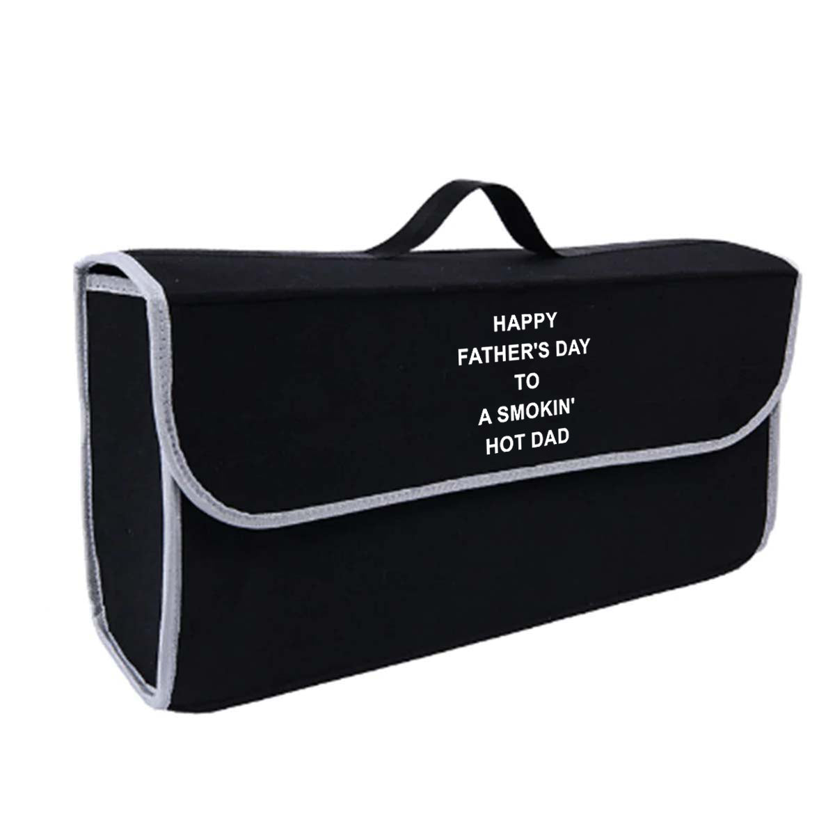Happy Father's Day to a Smokin' Hot Dad Soft Felt Car Bag Organizer Folding Car Storage Box Non Slip Fireproof Car Trunk Organizer, Custom For Your Cars, Father's Day Gift, Car Accessories 14