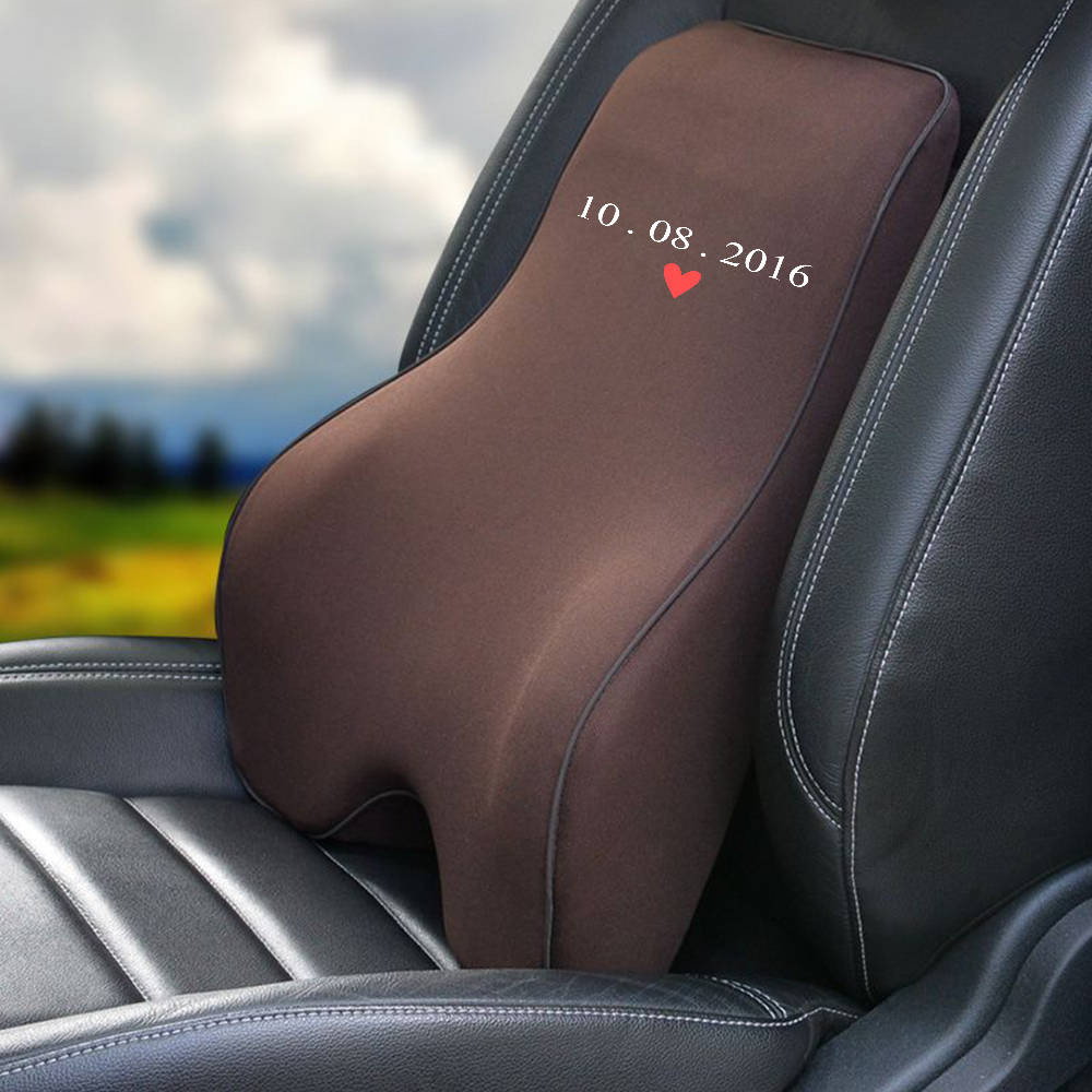 Personalized Anniversary Lumbar Support Cushion for Car and Headrest Neck Pillow Kit, Personalized Gift Custom Name, Anniversary Couple Gift Personalized, Happy Anniversary, Valentines Day Gift Romantic, Valentines Gift For Husband, Car Accessories 05