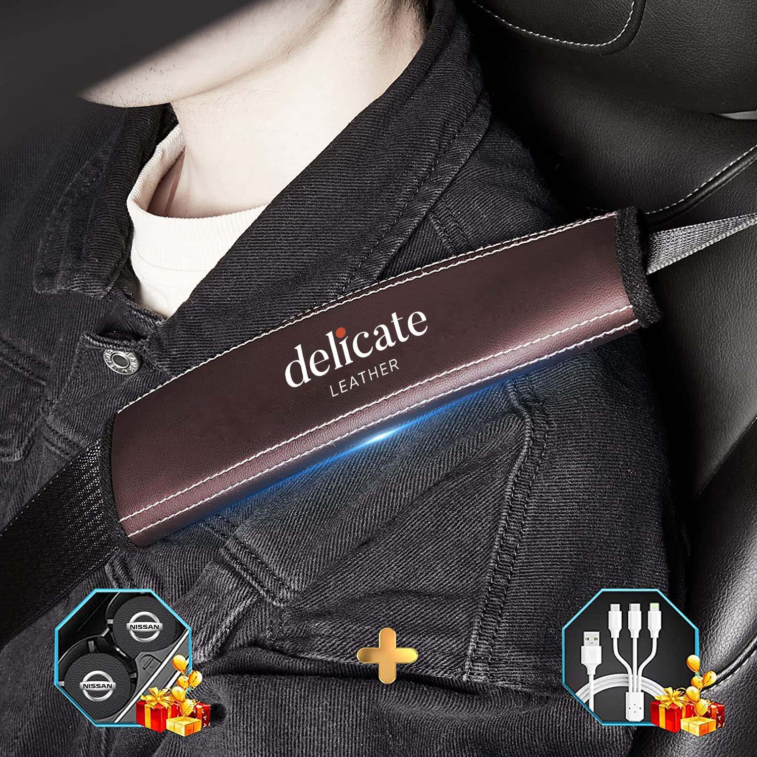 Delicate Leather Car Seat Belt Cover: Enhance Comfort and Safety on Your Drives