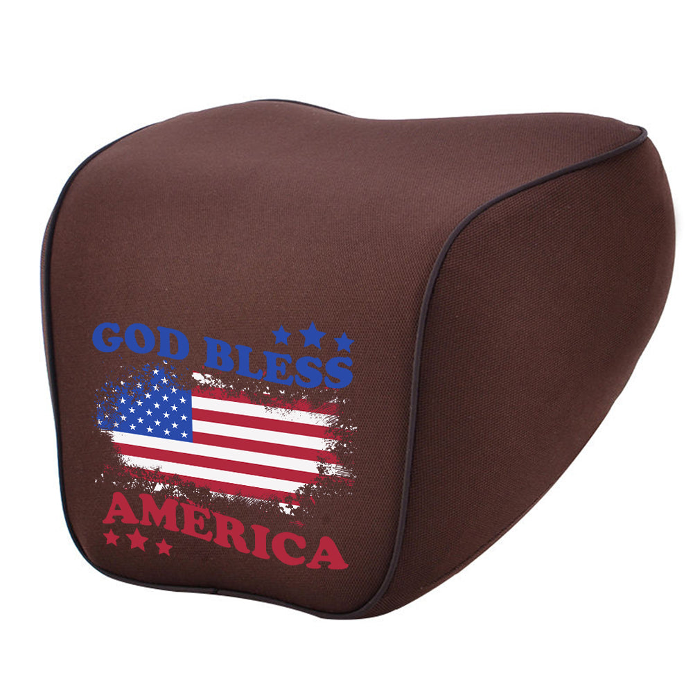 God Bless America Lumbar Support Cushion for Car and Headrest Neck Pillow Kit, Custom For Cars, Ergonomically Design for Car Seat, Car Accessories, 4th of July 09