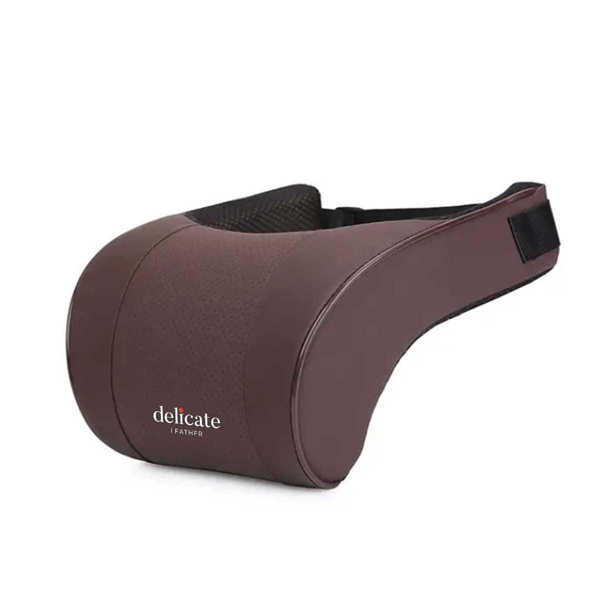 Premium PU Leather Car Neck Pillow with Memory Foam for Neck Support - Available in 3 Elegant Colors - Delicate Leather