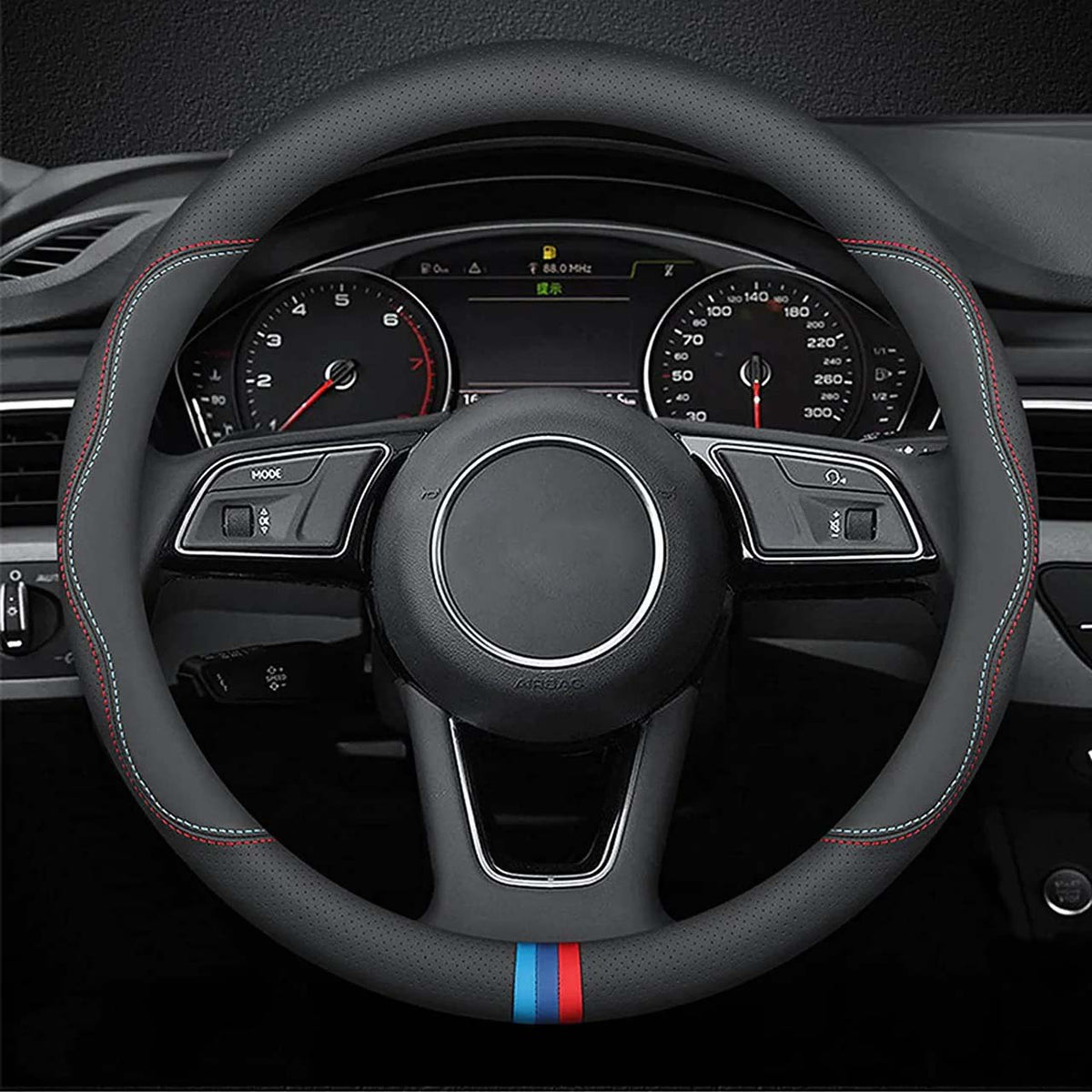 Car Steering Wheel Cover 2025 Update Version, Custom For Your Cars, Premium Leather Car Steering Wheel Cover with Logo, Car Accessories JG18991 - Delicate Leather