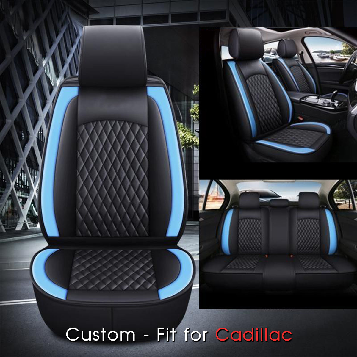 2 Car Seat Covers Full Set, Custom-Fit For Car, Waterproof Leather Front Rear Seat Automotive Protection Cushions, Car Accessories DLCA211