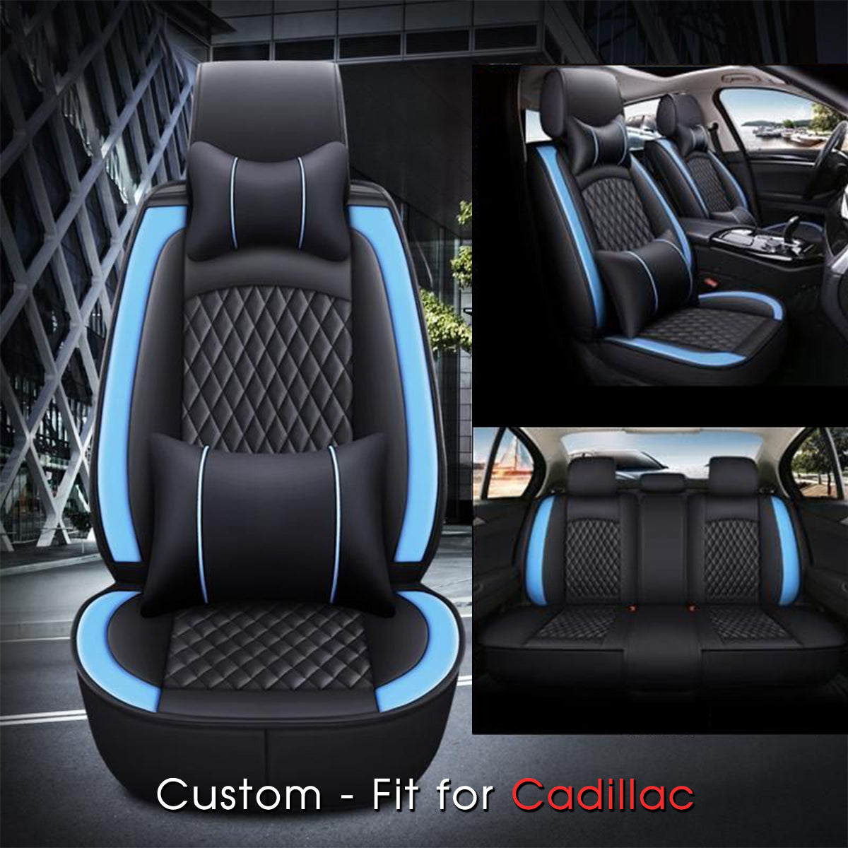 2 Car Seat Covers Full Set, Custom-Fit For Car, Waterproof Leather Front Rear Seat Automotive Protection Cushions, Car Accessories DLCA211