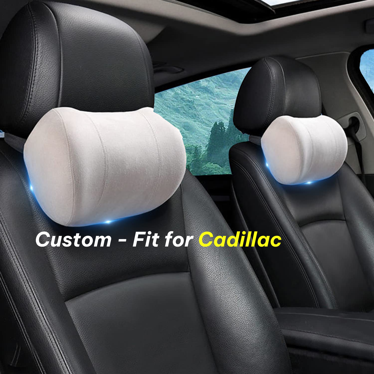 Car Headrest (2 PCS), Custom-Fit For Car, Update Version Premium Memory Foam Car Neck Pillow DLCA227