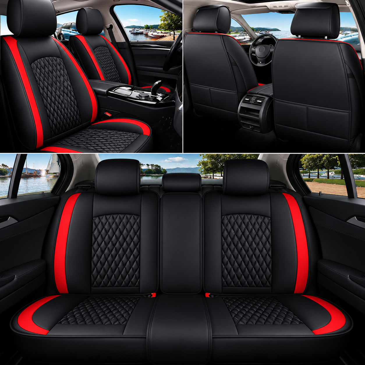 Custom Fit for Subaru Full Set Car Seat Covers – Waterproof Leather Front & Rear Seat Protection Cushions, Durable Automotive Interior Covers, Airbag Compatible Seat Protectors, Car Accessories