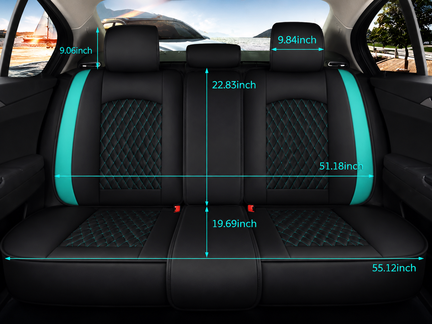Custom Fit for Subaru Full Set Car Seat Covers – Waterproof Leather Front & Rear Seat Protection Cushions, Durable Automotive Interior Covers, Airbag Compatible Seat Protectors, Car Accessories