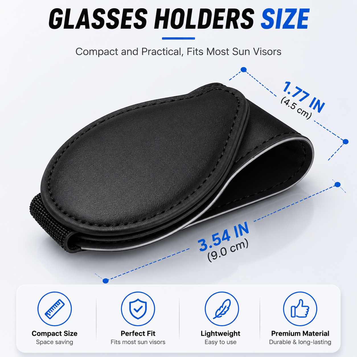 Custom Fit for BMW Sunglasses Holder – Magnetic Leather Car Visor Glasses Clip, Secure Eyewear Storage Organizer, Premium Car Interior Accessory - Delicate Leather  