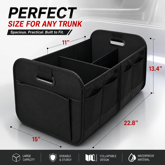 BMW Trunk Organizer | Durable Car Storage with Reinforced Handles - Delicate Leather