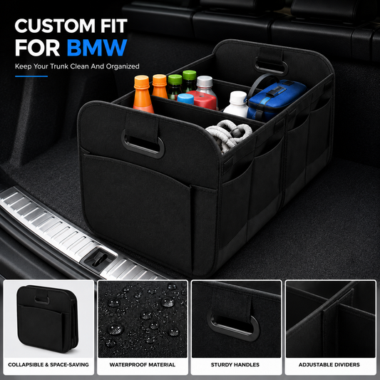 BMW Trunk Organizer | Durable Car Storage with Reinforced Handles - Delicate Leather