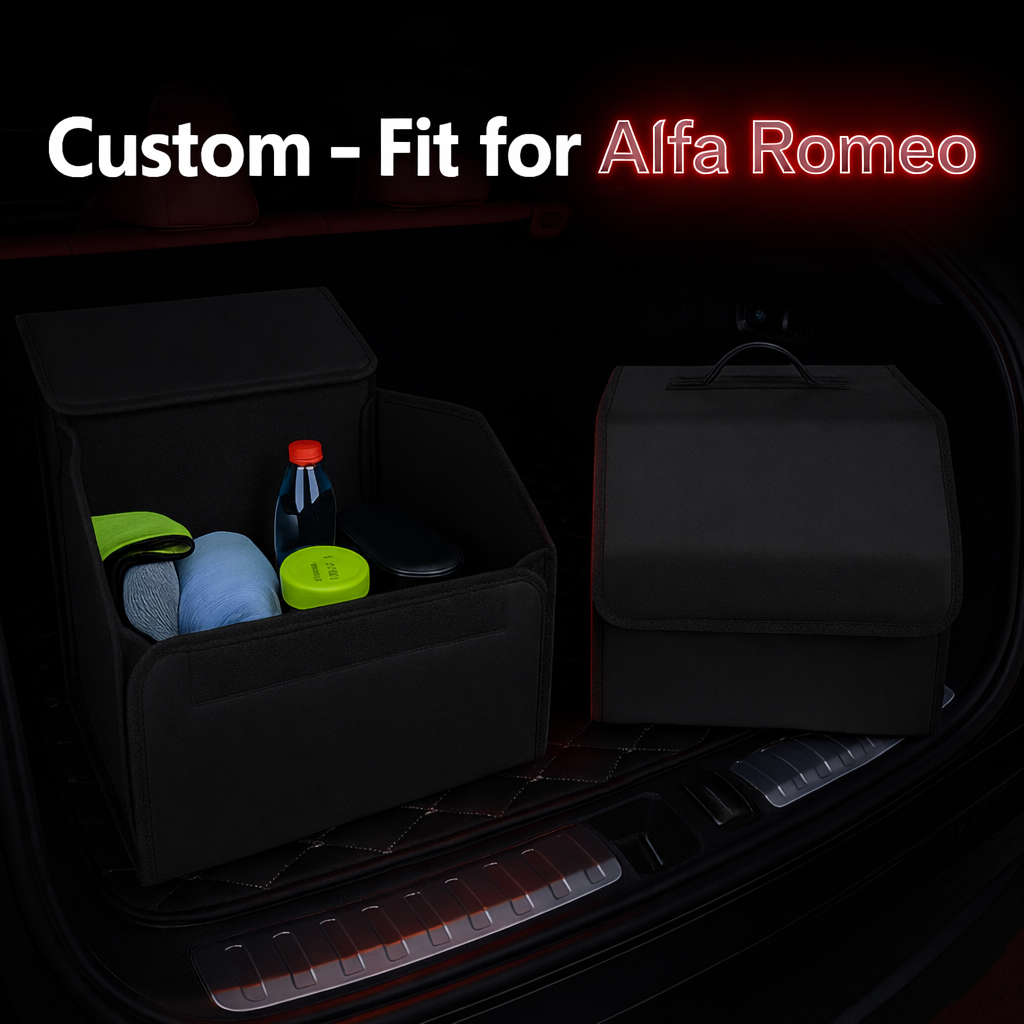 Foldable Trunk Storage Luggage Organizer Box, Custom For Cars, Portable Car Storage Box Bin SUV Van Cargo Carrier Caddy for Shopping, Camping Picnic, Home Garage, Car Accessories AR12996 - Delicate Leather  
