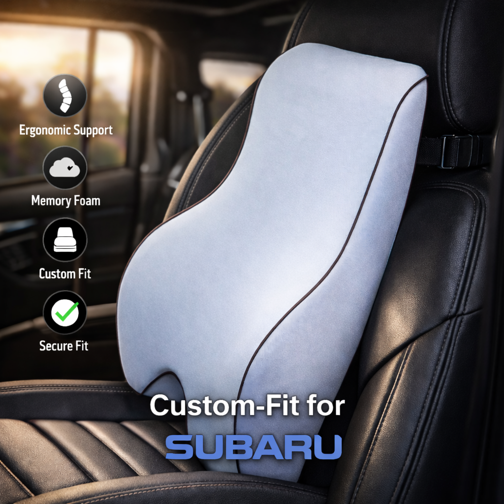 Lumbar Support Cushion for Car and Headrest Neck Pillow Kit, Custom For Cars, Ergonomically Design for Car Seat, Car Accessories SU13983 - Delicate Leather  