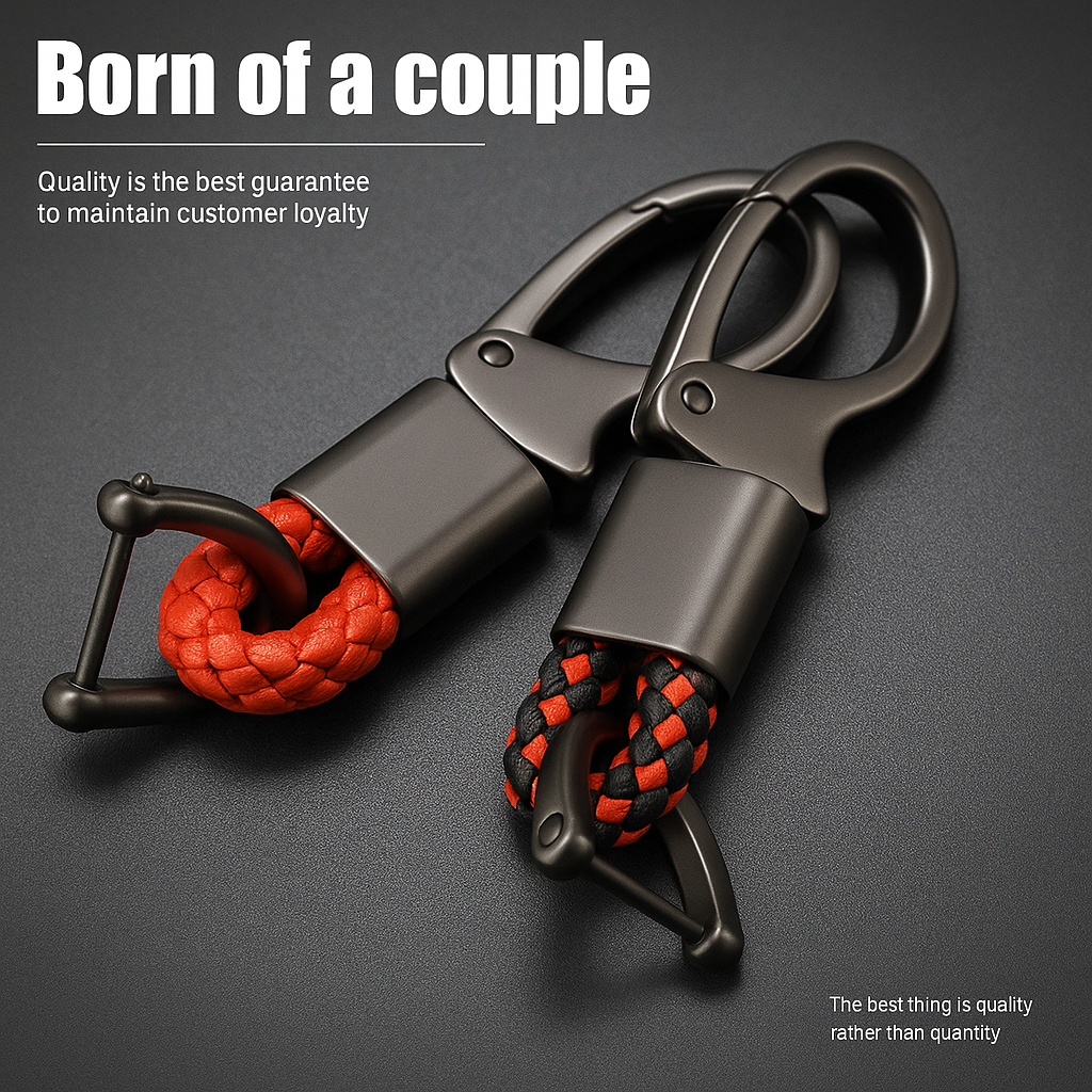 Premium Metal Car Keychain Ring for Honda Civic, CR-V, Accord, Fit, City, Odyssey, Pilot, Jazz, and Vezel – Durable Auto Key Accessories - Delicate Leather  