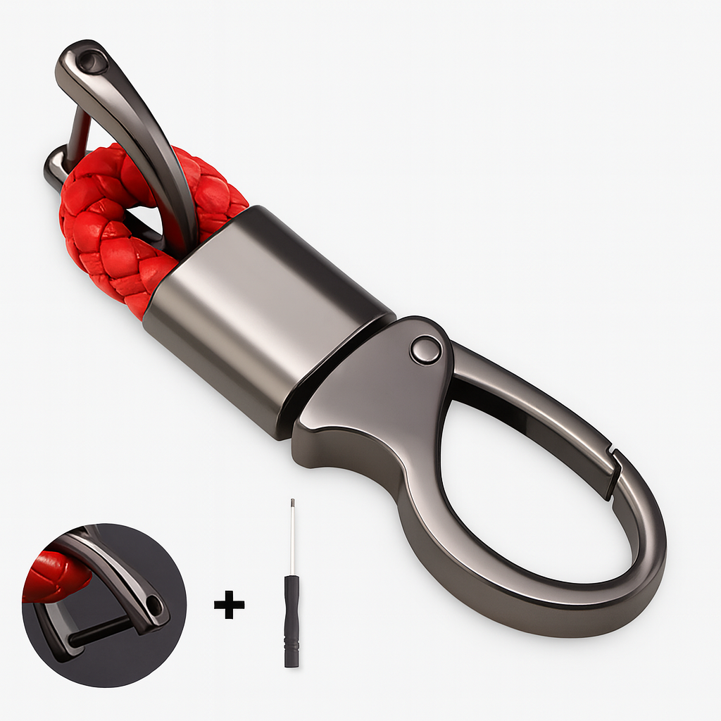 Premium Metal Car Keychain Ring for Honda Civic, CR-V, Accord, Fit, City, Odyssey, Pilot, Jazz, and Vezel – Durable Auto Key Accessories - Delicate Leather  