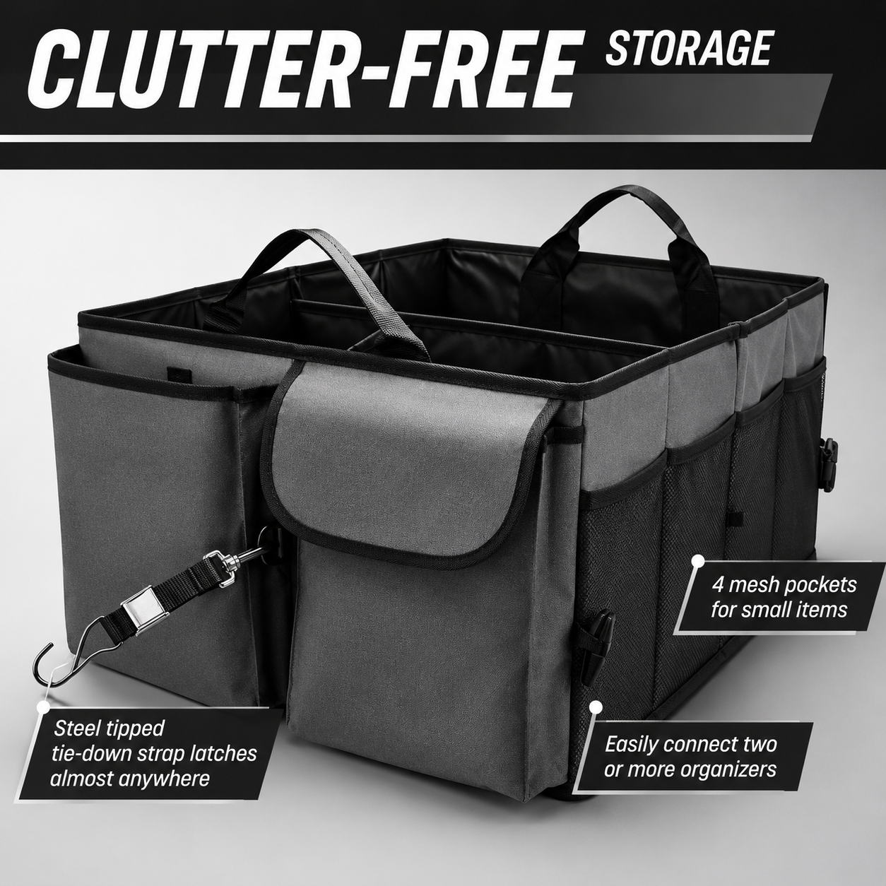 Custom Fit for BMW Car Trunk Organizer – Collapsible Multi-Compartment SUV Storage Organizer with Adjustable Straps, Heavy-Duty Cargo Storage Box for BMW Accessories - Delicate Leather  