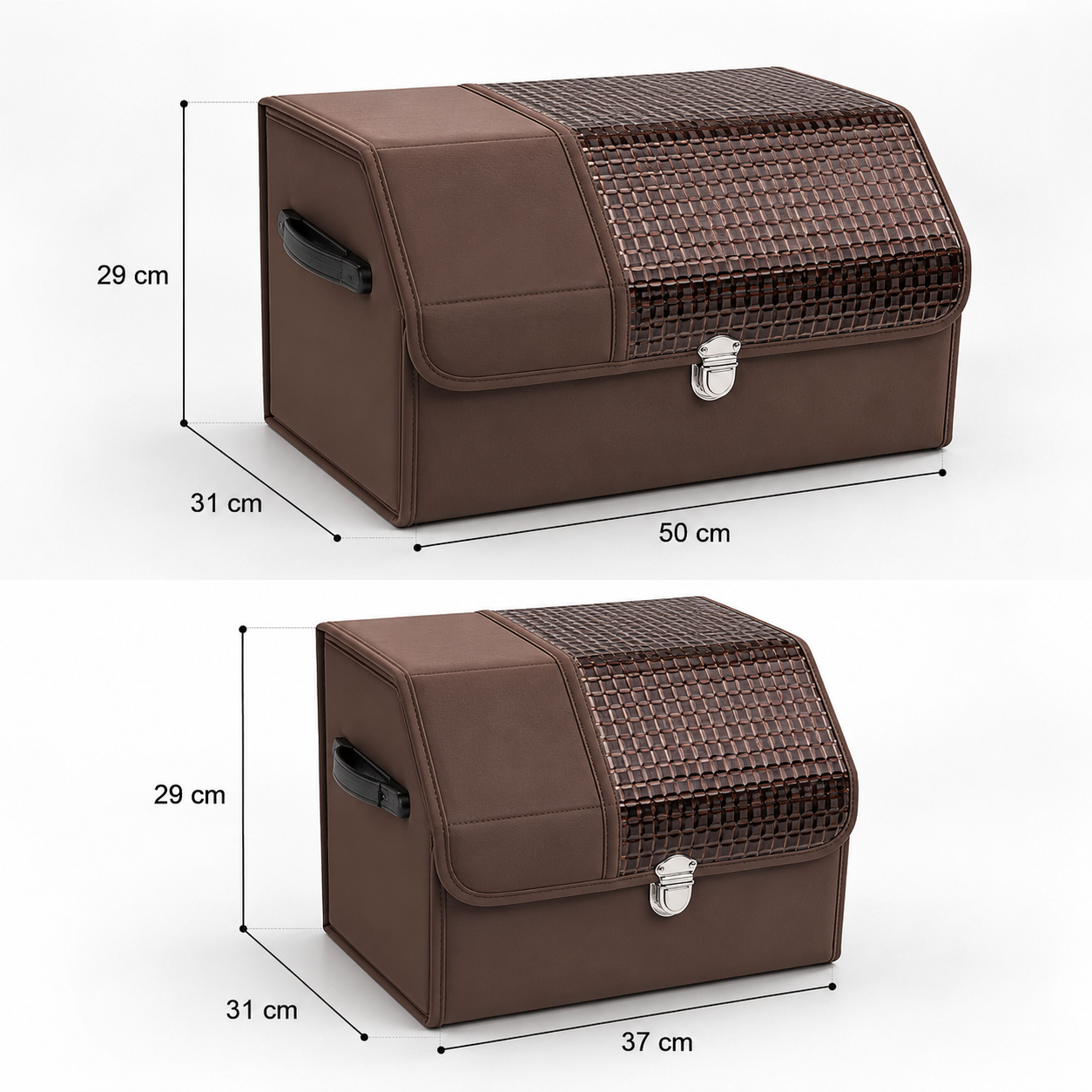 Custom Fit for BMW Trunk Storage Organizer Box – Premium Nappa Leather Foldable Car Cargo Organizer with Lid, Large Capacity Vehicle Interior Storage Accessories - Delicate Leather  