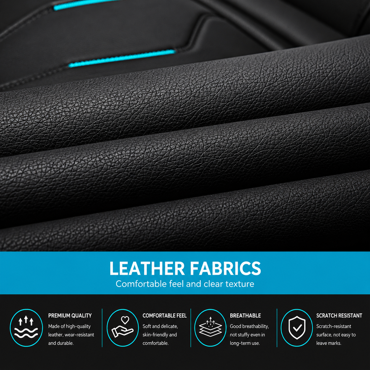 Custom Fit for BMW 5-Seat Leather Car Seat Covers Full Set, Premium Leatherette Seat Protectors for Sedan, SUV, Truck & Van, Front & Rear Cushion Covers - Delicate Leather  