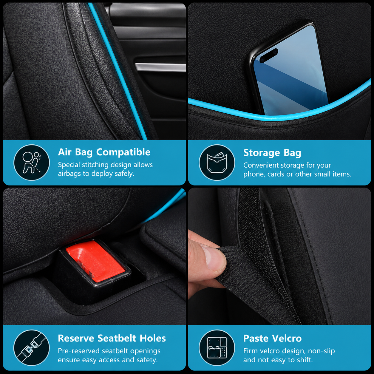 Custom Fit for BMW 5-Seat Leather Car Seat Covers Full Set, Premium Leatherette Seat Protectors for Sedan, SUV, Truck & Van, Front & Rear Cushion Covers - Delicate Leather  