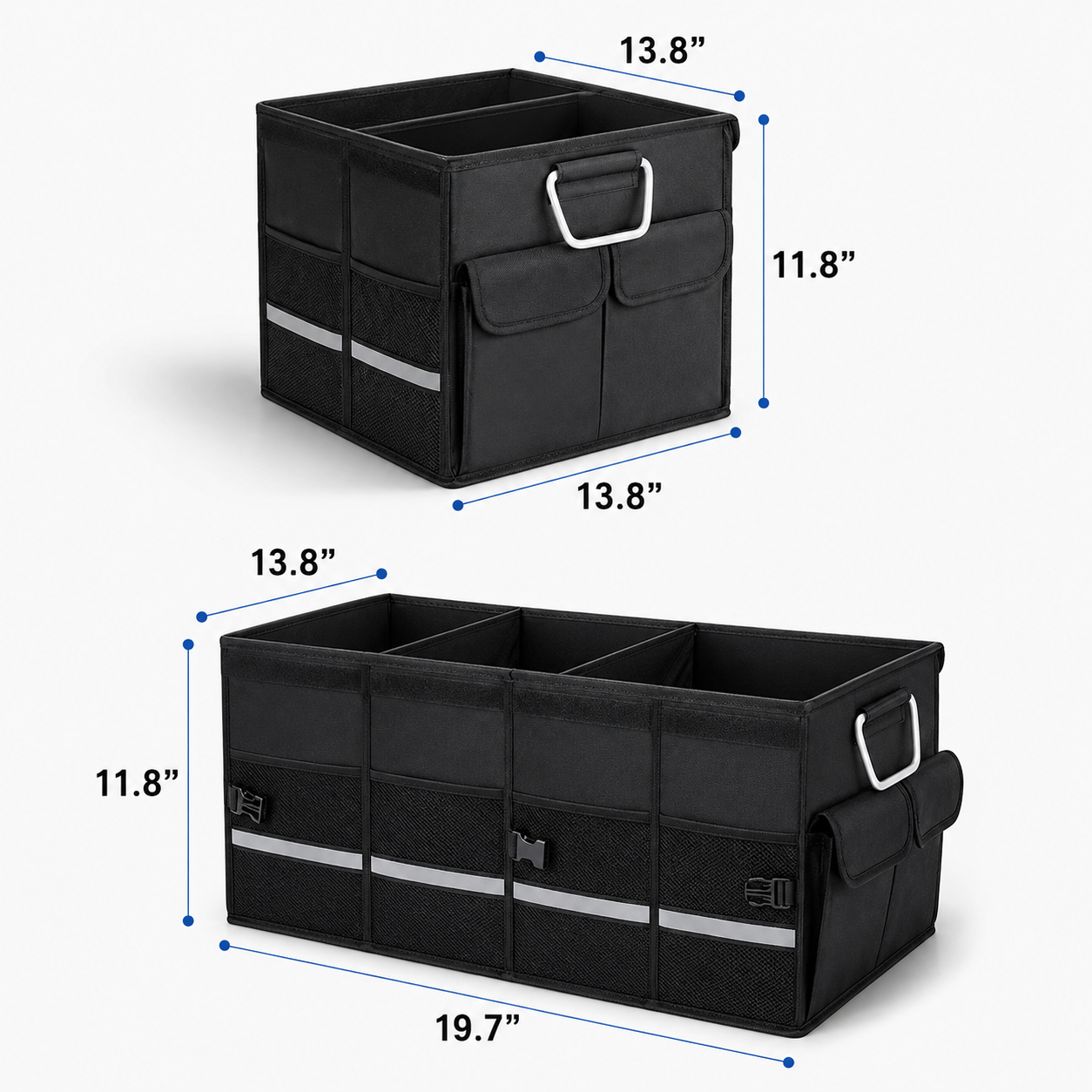 Custom Fit for Mercedes-Benz Trunk Organizer Large Capacity Foldable Cargo Storage Box - Delicate Leather  