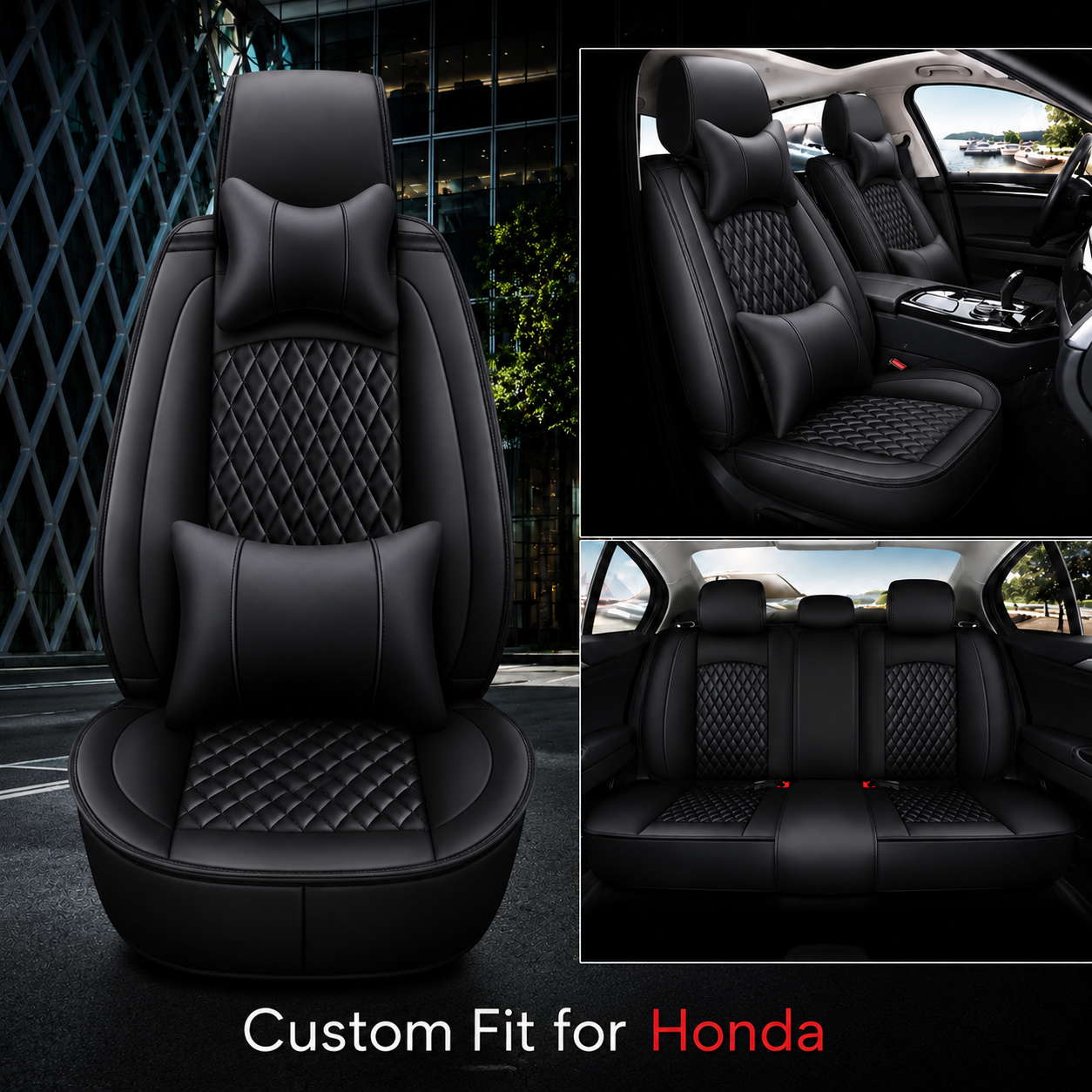 2 Car Seat Covers Full Set, Custom For Your Cars, Waterproof Leather Front Rear Seat Automotive Protection Cushions, Car Accessories H - Delicate Leather  