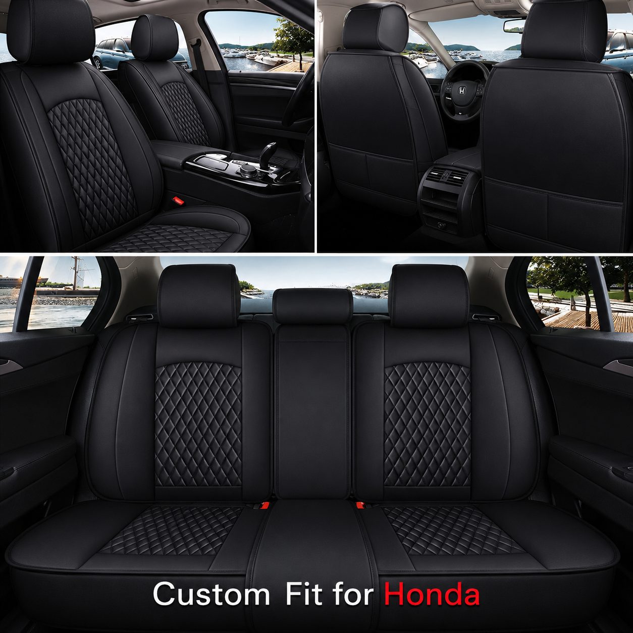 2 Car Seat Covers Full Set, Custom For Your Cars, Waterproof Leather Front Rear Seat Automotive Protection Cushions, Car Accessories H - Delicate Leather  
