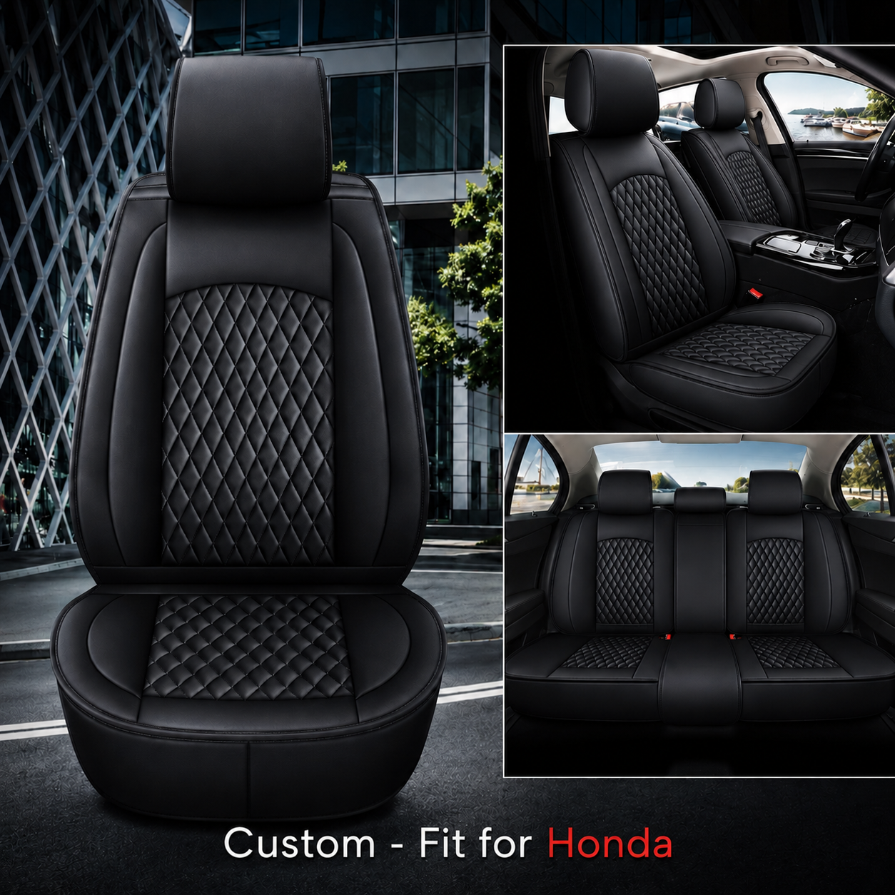 2 Car Seat Covers Full Set, Custom For Your Cars, Waterproof Leather Front Rear Seat Automotive Protection Cushions, Car Accessories H - Delicate Leather  