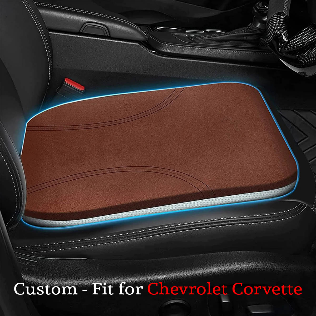 Delicate Leather Car Seat Cushion, Custom For Cars, Car Memory Foam Seat Cushion, Heightening Seat Cushion, Seat Cushion for Car and Office Chair CC19999