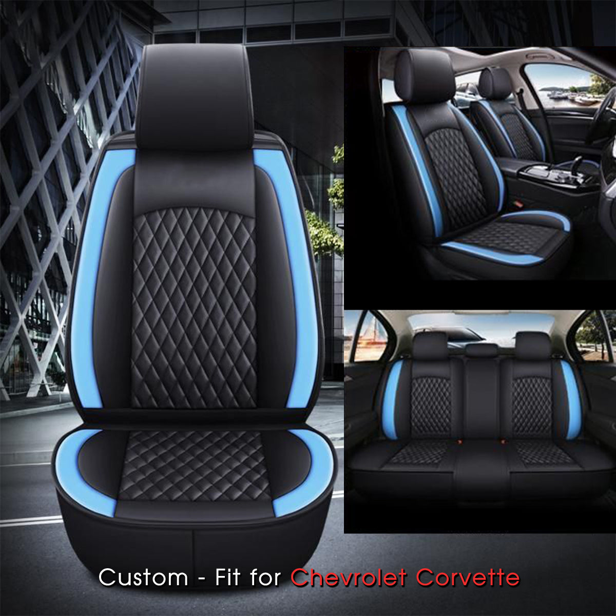 2 Car Seat Covers Full Set, Custom-Fit For Car, Waterproof Leather Front Rear Seat Automotive Protection Cushions, Car Accessories DLCC211