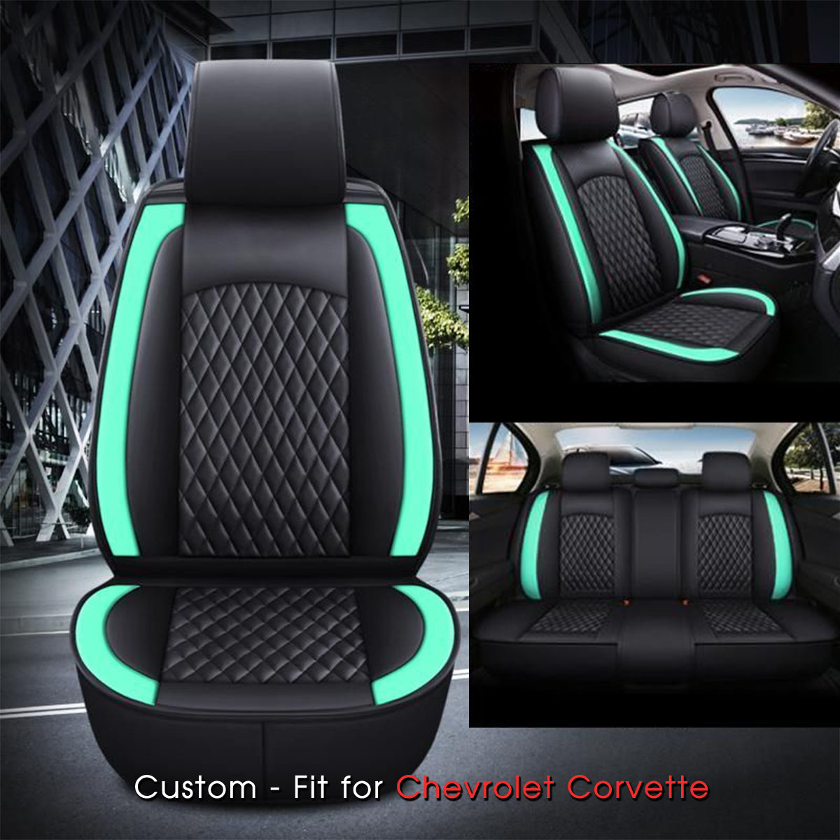 2 Car Seat Covers Full Set, Custom-Fit For Car, Waterproof Leather Front Rear Seat Automotive Protection Cushions, Car Accessories DLCC211