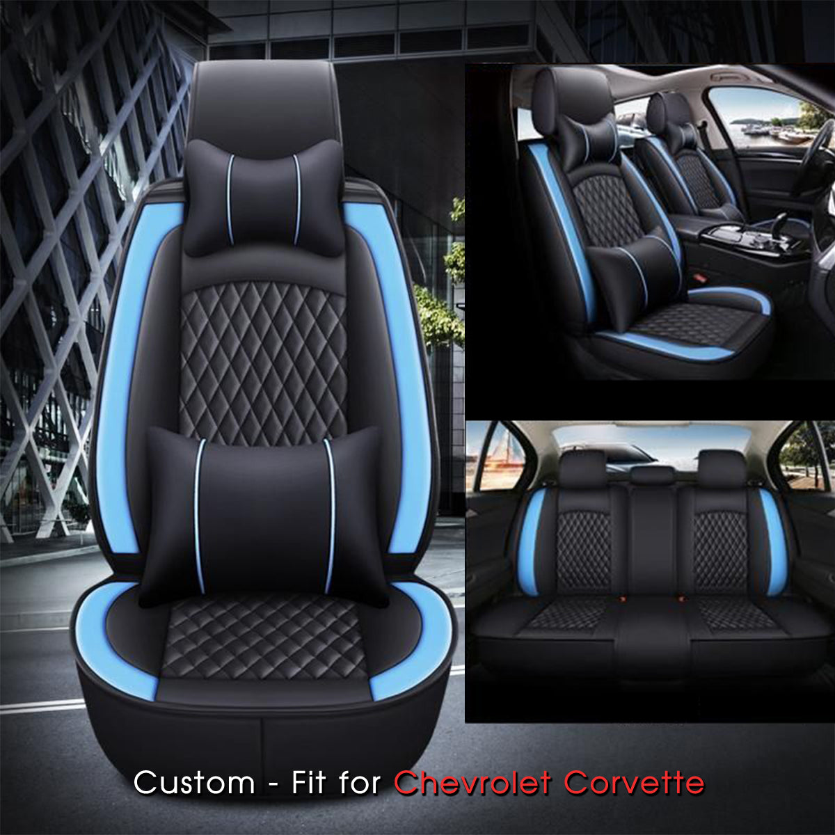 2 Car Seat Covers Full Set, Custom-Fit For Car, Waterproof Leather Front Rear Seat Automotive Protection Cushions, Car Accessories DLCC211