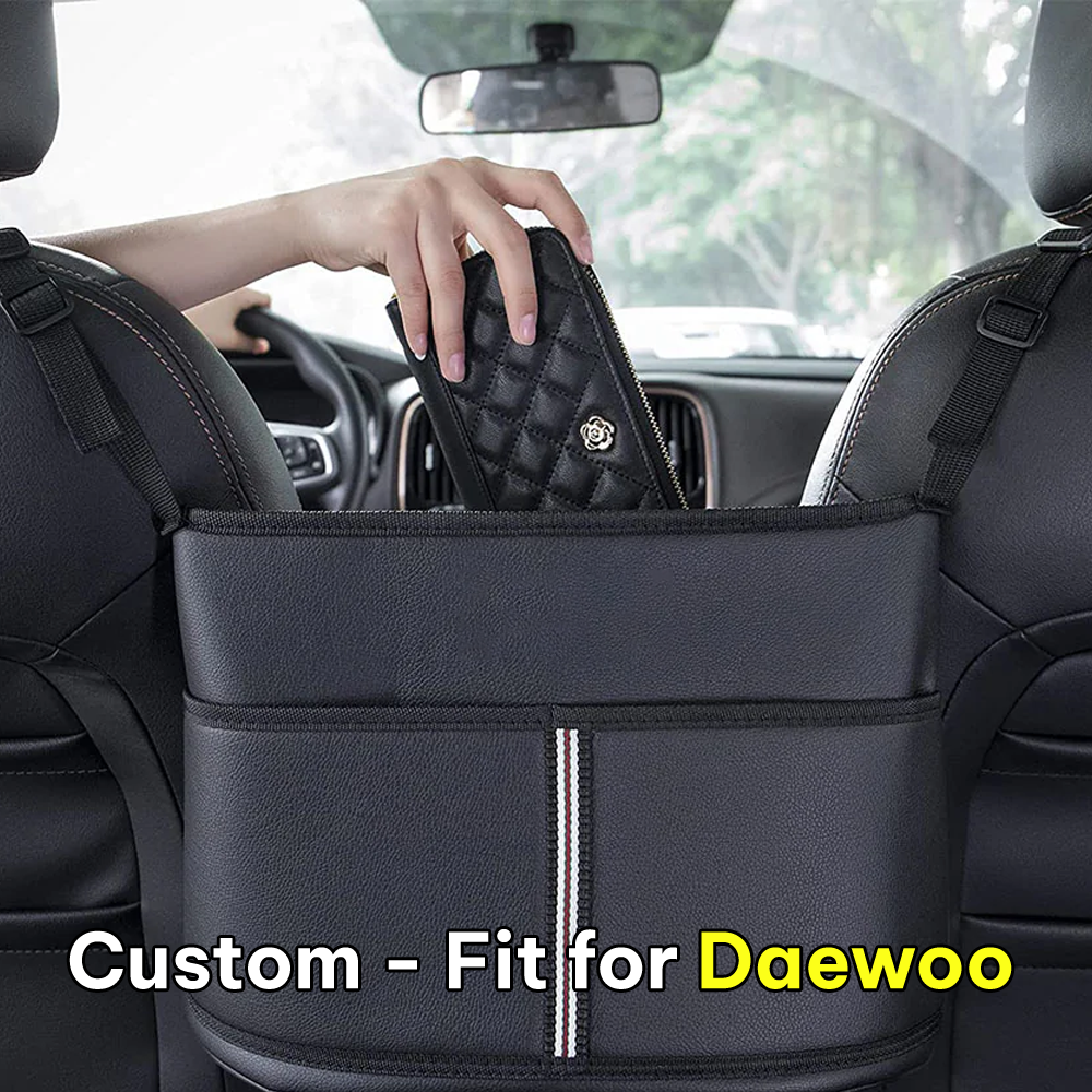 Car Purse Holder for Car Handbag Holder Between Seats Premium PU Leather, Custom Fit For Car, Hanging Car Purse Storage Pocket Back Seat Pet Barrier DLDA223