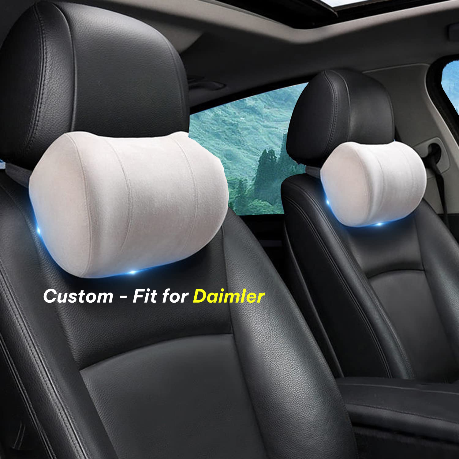 Car Headrest (2 PCS), Custom-Fit For Car, Update Version Premium Memory Foam Car Neck Pillow DLDR227