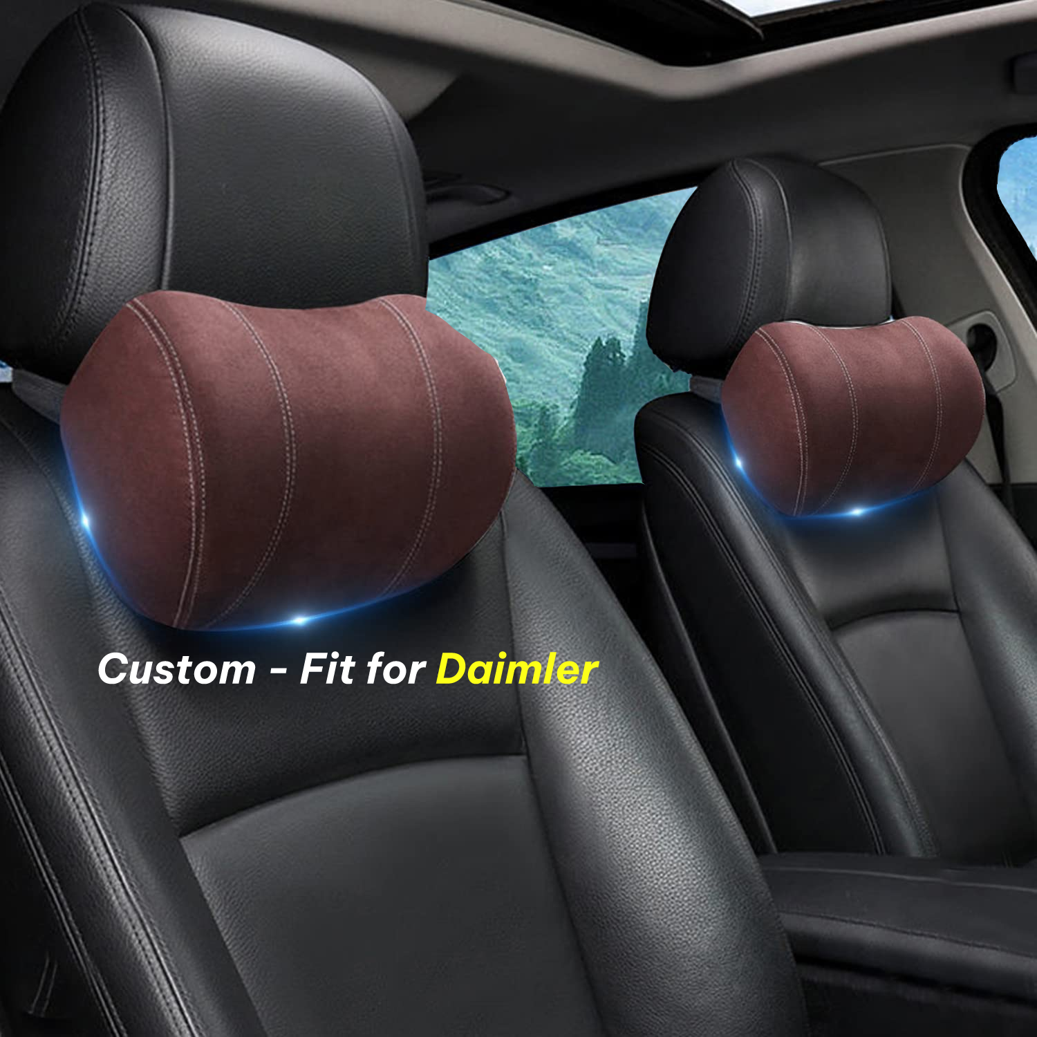 Car Headrest (2 PCS), Custom-Fit For Car, Update Version Premium Memory Foam Car Neck Pillow DLDR227