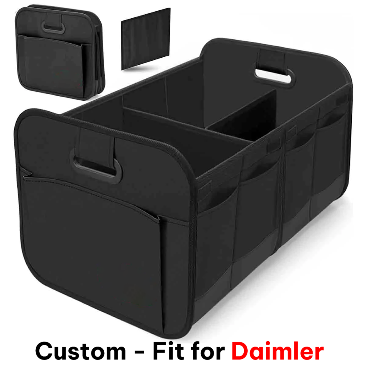 Car Trunk Organizer Storage, Custom-Fit For Car, Car Storage, Reinforced Handles, Collapsible Multi, Compartment Car Organizers, Foldable and Waterproof, 600D Oxford Polyester DLDR237