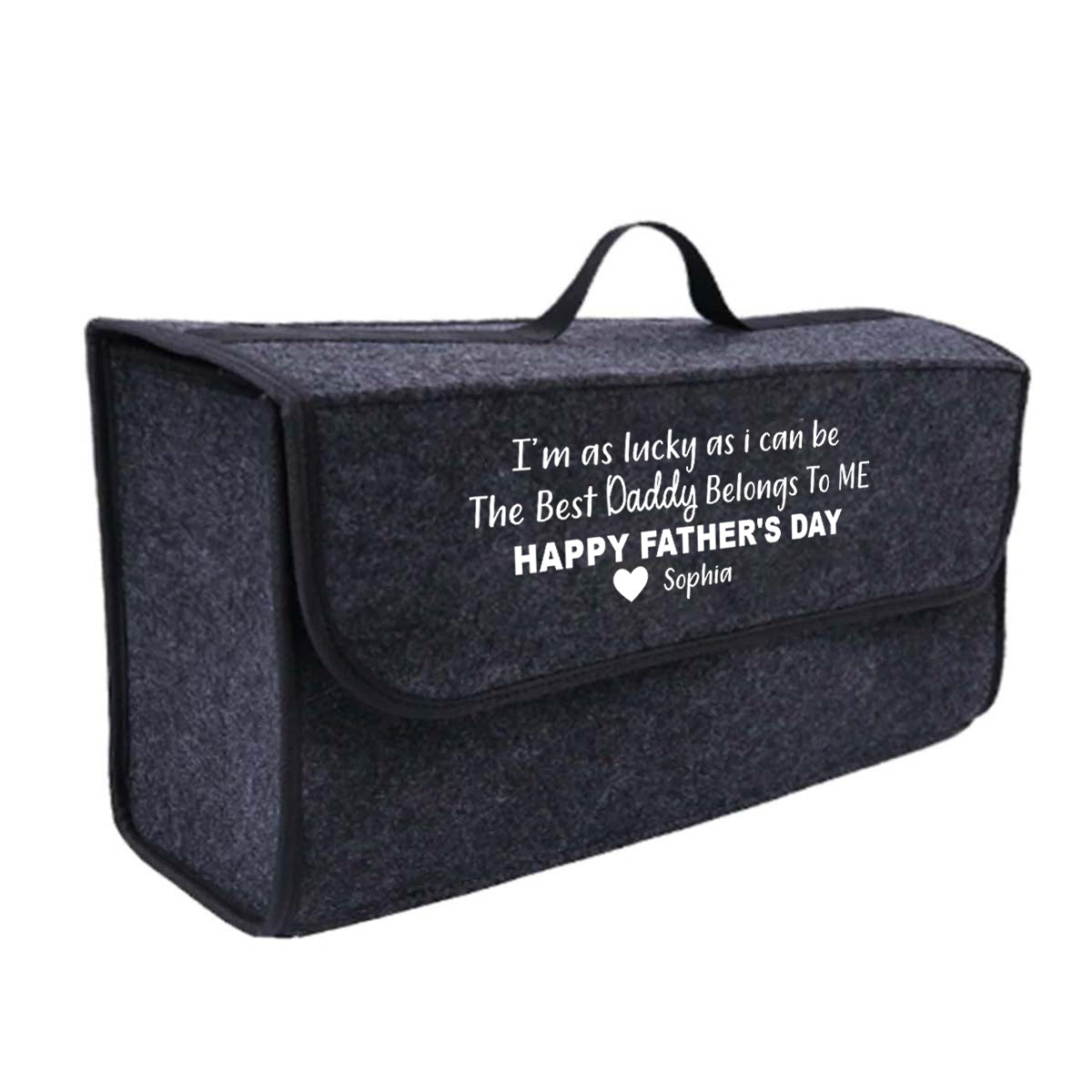 Personalized Soft Felt Car Bag Organizer, Happy Father's Day Folding Car Storage Box Non Slip Fireproof Car Trunk Organizer, Custom For Your Cars, Car Accessories, Gift for Daddy 13