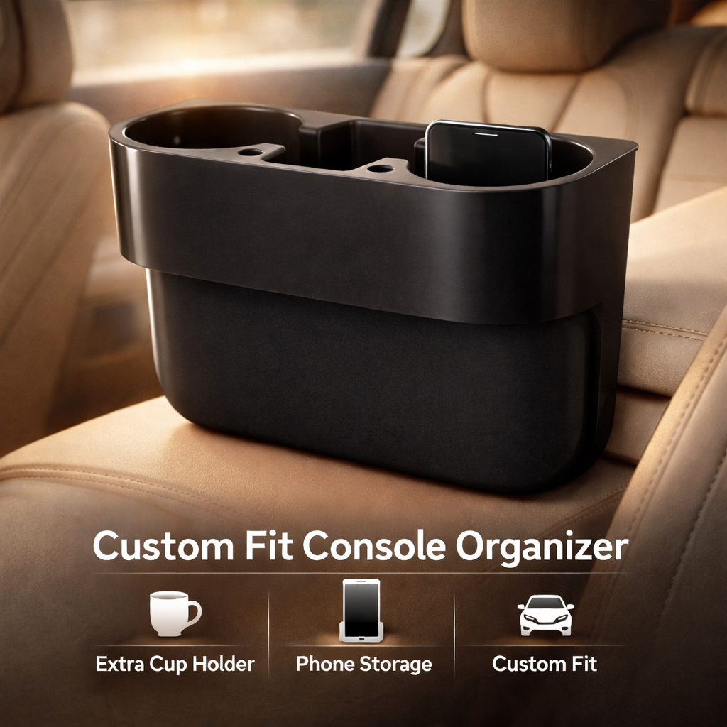 Cup Holder Portable Multifunction Vehicle Seat Cup Cell Phone Drinks Holder Box, Custom Fit For Land Rover, Car Accessories LR11995 - Delicate Leather