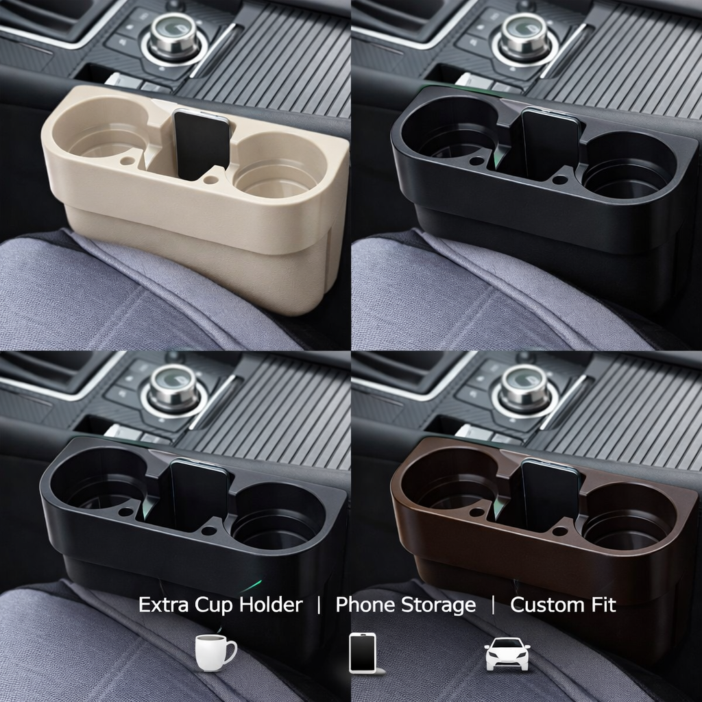 Cup Holder Portable Multifunction Vehicle Seat Cup Cell Phone Drinks Holder Box, Custom Fit For Land Rover, Car Accessories LR11995 - Delicate Leather