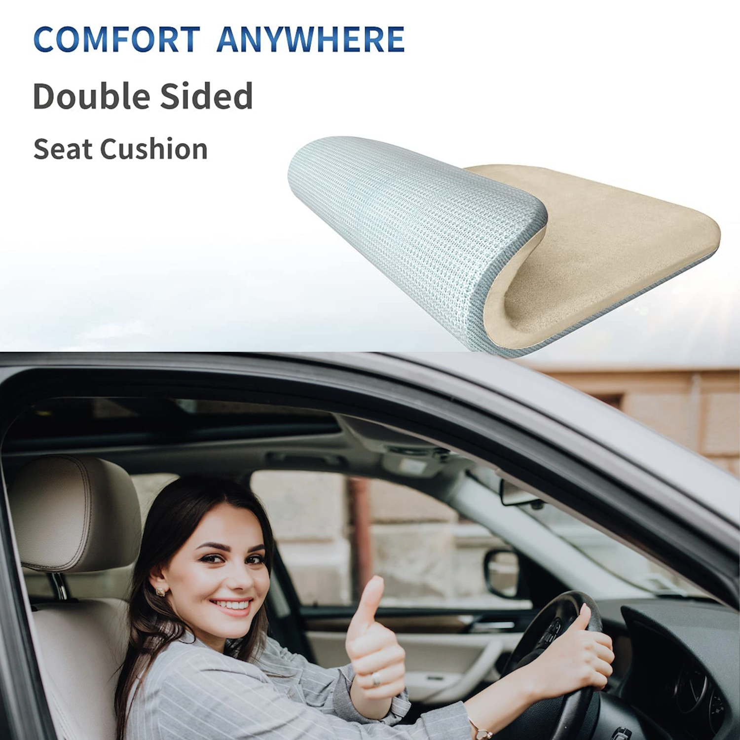 Car Seat Cushion, Custom Fit For Car, Car Memory Foam Seat Cushion, Heightening Seat Cushion, Seat Cushion for Car and Office Chair DLFT224