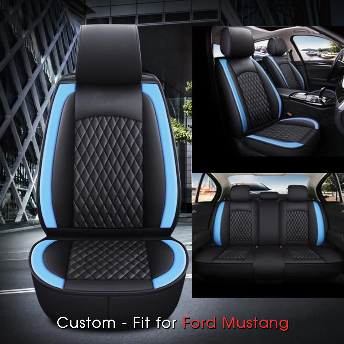 2 Car Seat Covers Full Set, Custom-Fit For Car, Waterproof Leather Front Rear Seat Automotive Protection Cushions, Car Accessories DLFM211