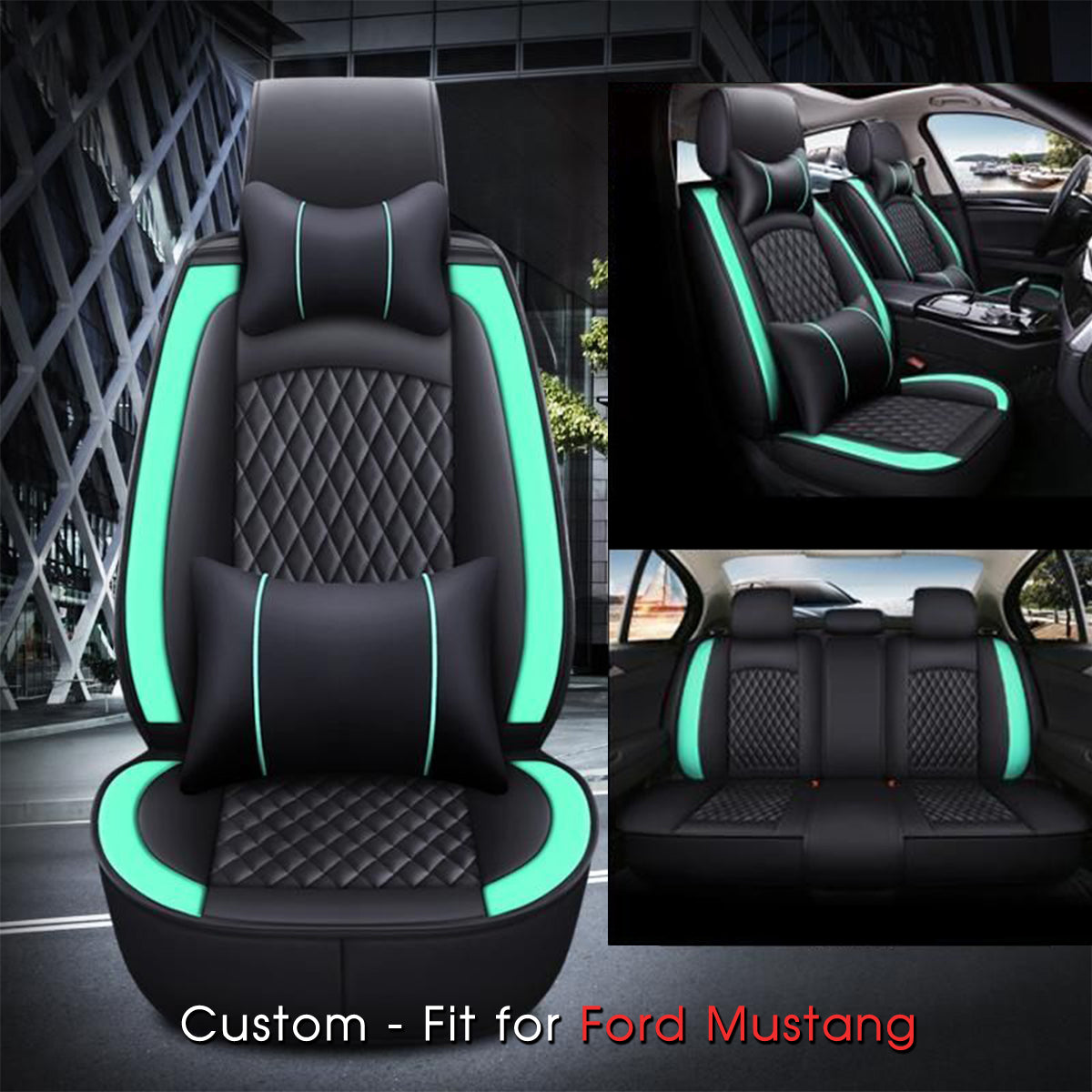 2 Car Seat Covers Full Set, Custom-Fit For Car, Waterproof Leather Front Rear Seat Automotive Protection Cushions, Car Accessories DLFM211