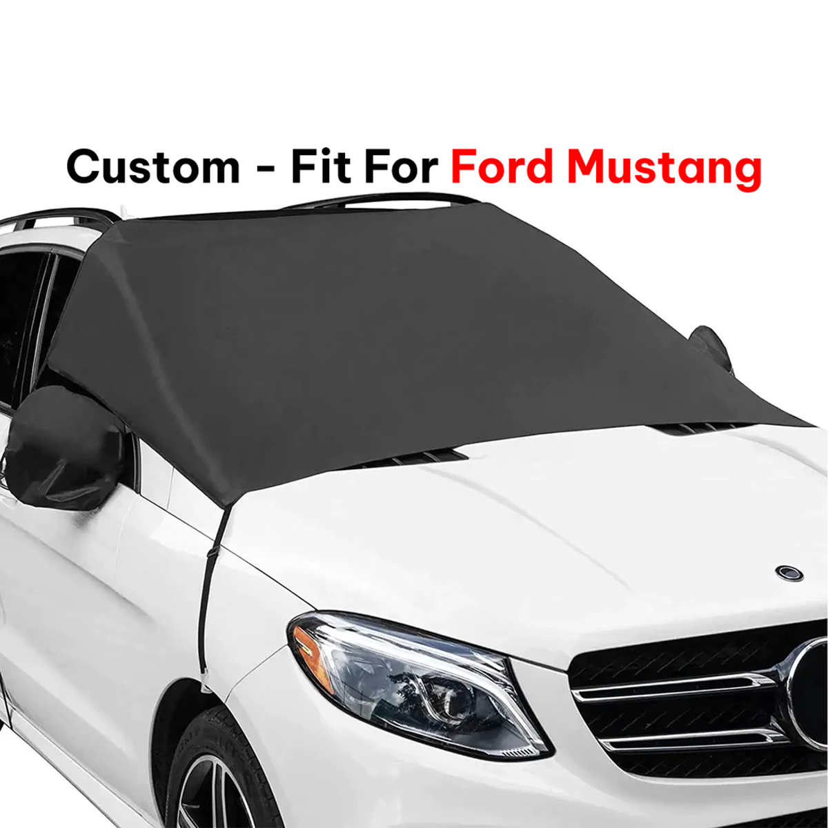 Car Windshield Snow Cover, Custom-Fit For Car, Large Windshield Cover for Ice and Snow Frost with Removable Mirror Cover Protector, Wiper Front Window Protects Windproof UV Sunshade Cover DLFM235