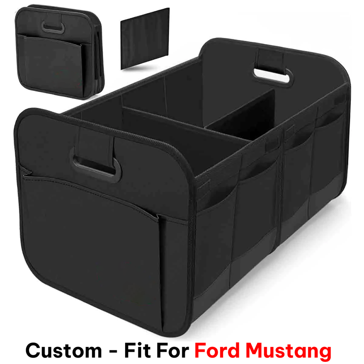 Car Trunk Organizer Storage, Custom-Fit For Car, Car Storage, Reinforced Handles, Collapsible Multi, Compartment Car Organizers, Foldable and Waterproof, 600D Oxford Polyester DLFM237