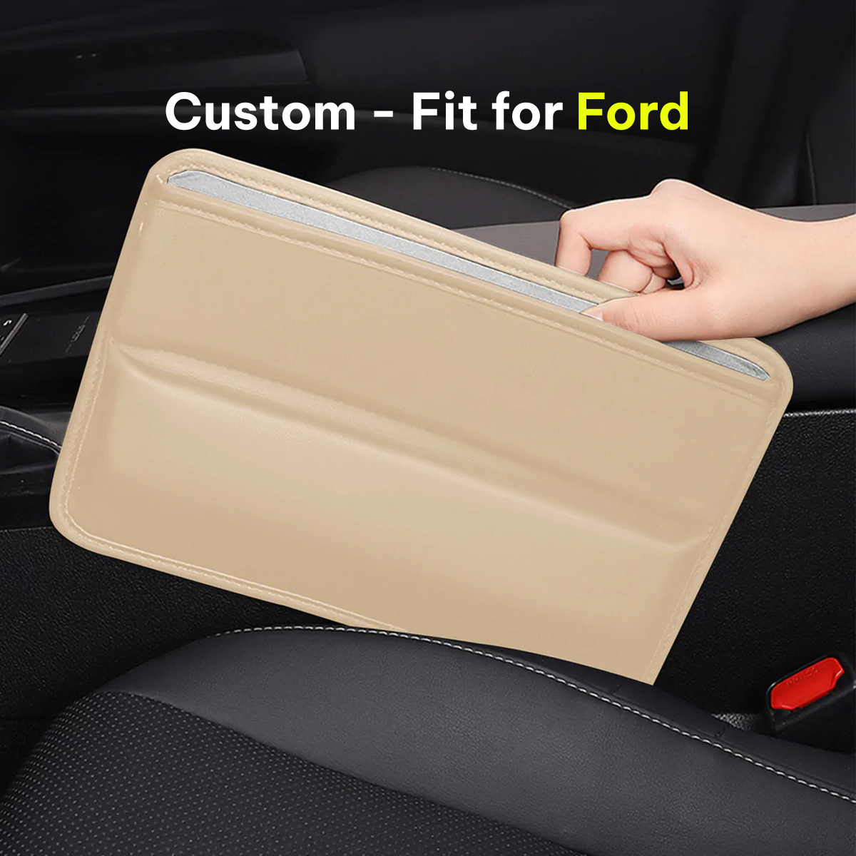 Car Seat Gap Filler Organizer, Custom-Fit For Car, Multifunctional PU Leather Console Side Pocket Organizer for Cellphones, Cards, Wallets, Keys DLFD226