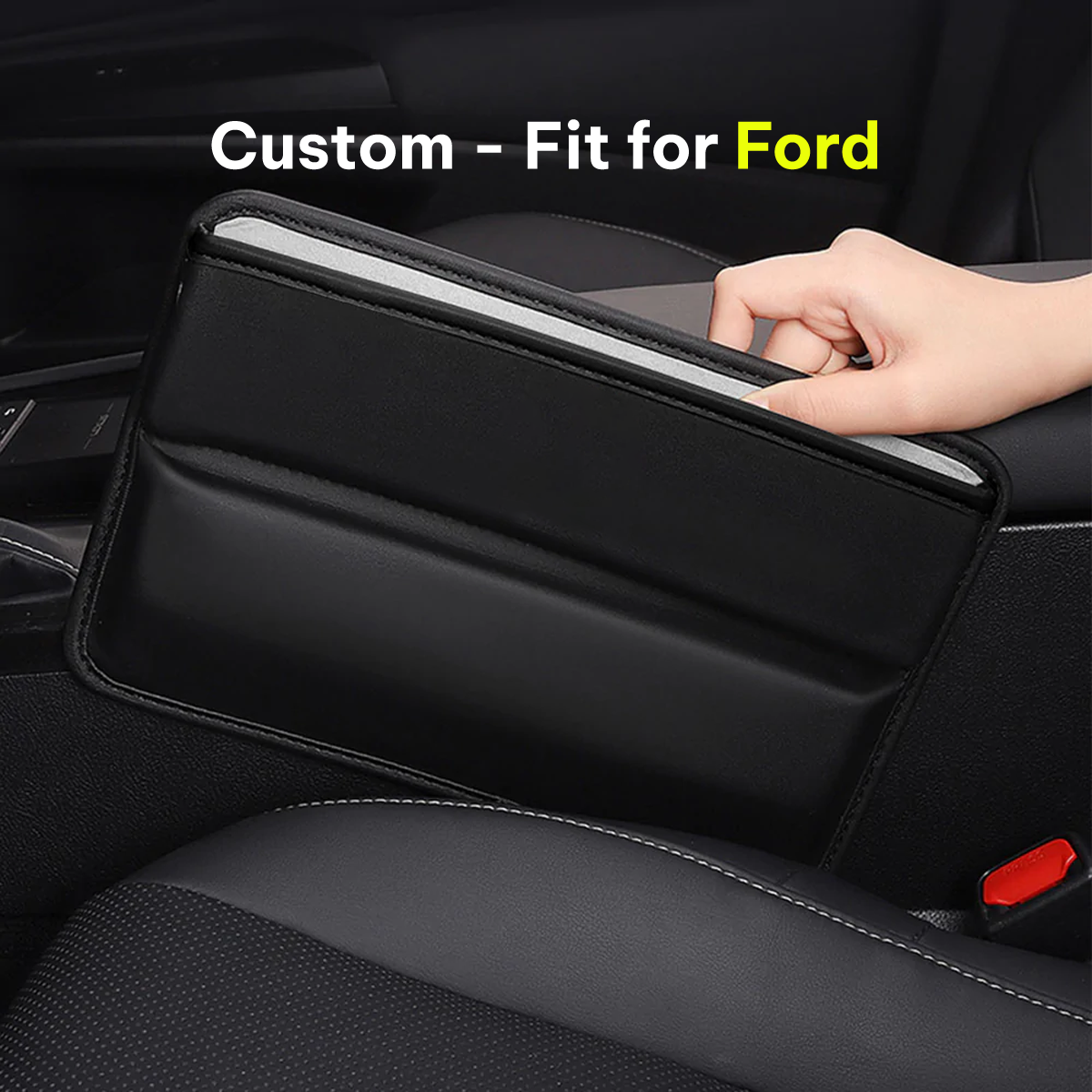 Car Seat Gap Filler Organizer, Custom-Fit For Car, Multifunctional PU Leather Console Side Pocket Organizer for Cellphones, Cards, Wallets, Keys DLFD226