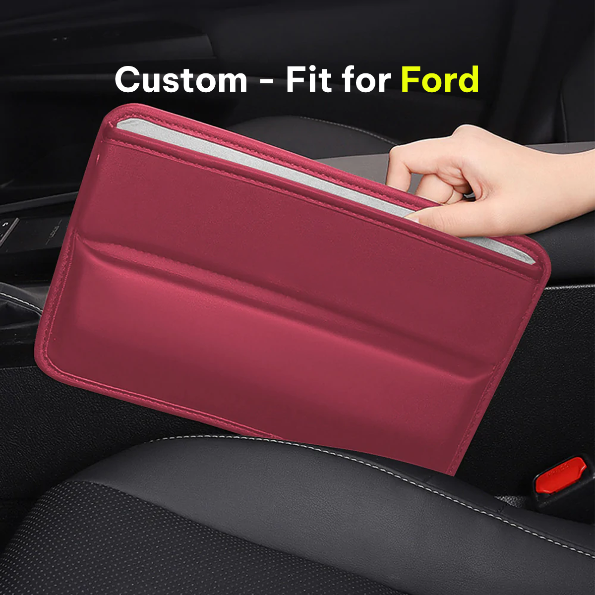 Car Seat Gap Filler Organizer, Custom-Fit For Car, Multifunctional PU Leather Console Side Pocket Organizer for Cellphones, Cards, Wallets, Keys DLFD226