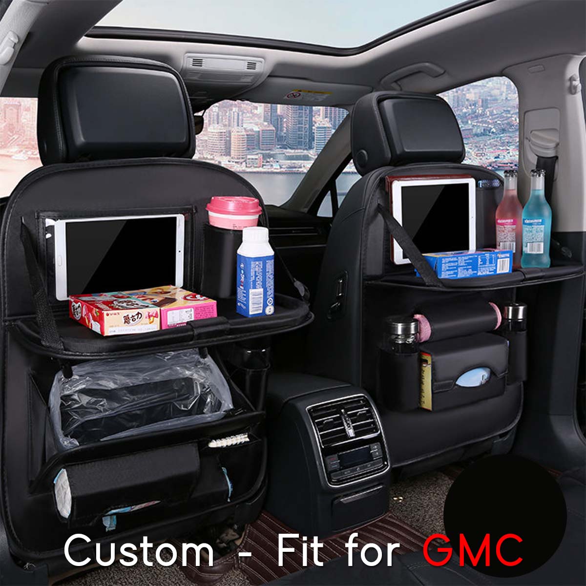 Backseat Organizer With Tablet Holder PU Leather, Custom-Fit For Car,  Car Seat Back Protectors Kick With Foldable Table Tray Car Seat Organizer DLWQ240