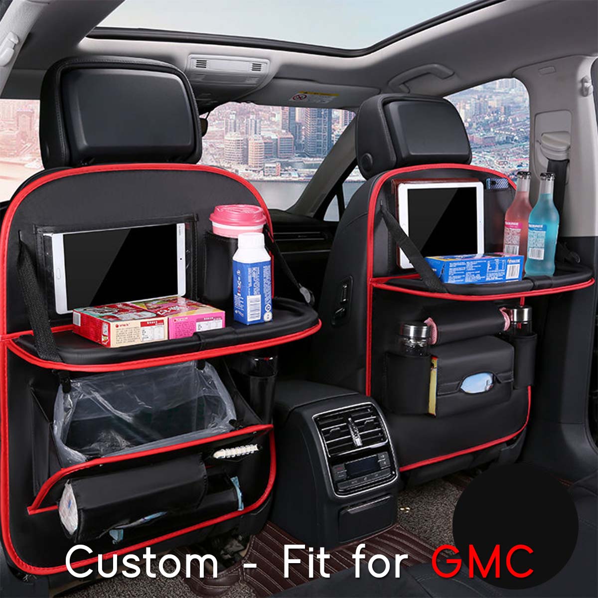 Backseat Organizer With Tablet Holder PU Leather, Custom-Fit For Car,  Car Seat Back Protectors Kick With Foldable Table Tray Car Seat Organizer DLWQ240