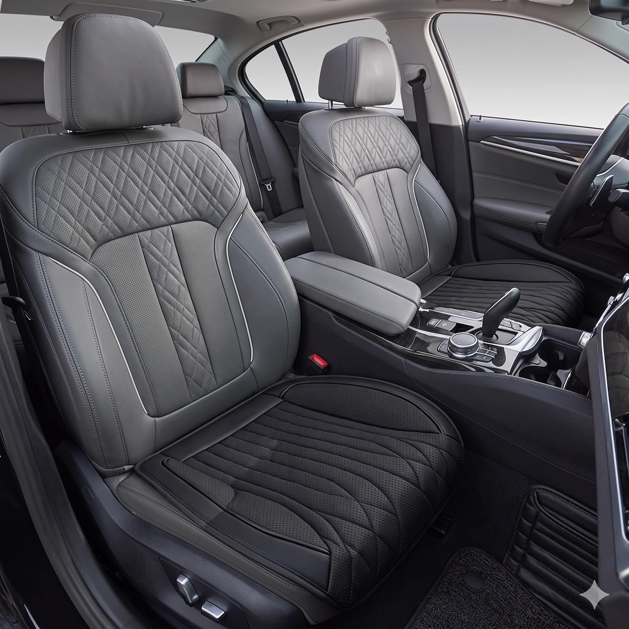 Universal Nappa Leather Front Car Seat Cushion – Breathable Wear-Resistant Seat Protector - Delicate Leather  